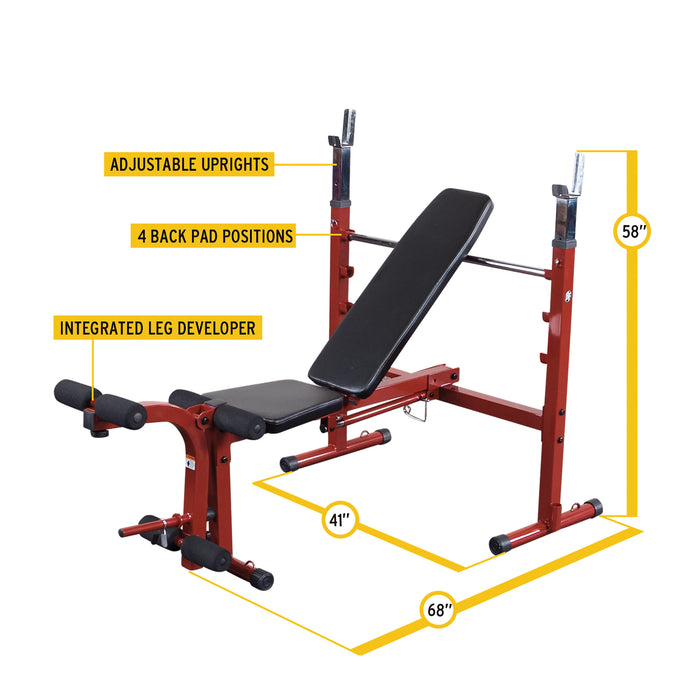 Best Fitness - Bench BFOB10R - Olympic Bench w. Leg Developer