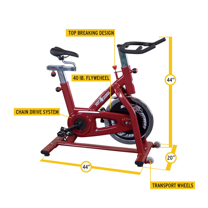 Best Fitness - Bike BFSB5R - Chain Indoor Exercise Bike