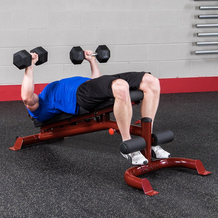 Body-Solid - Bench GFID100B - FLAT/INCLINE/DECLINE BENCH, RED FRAME